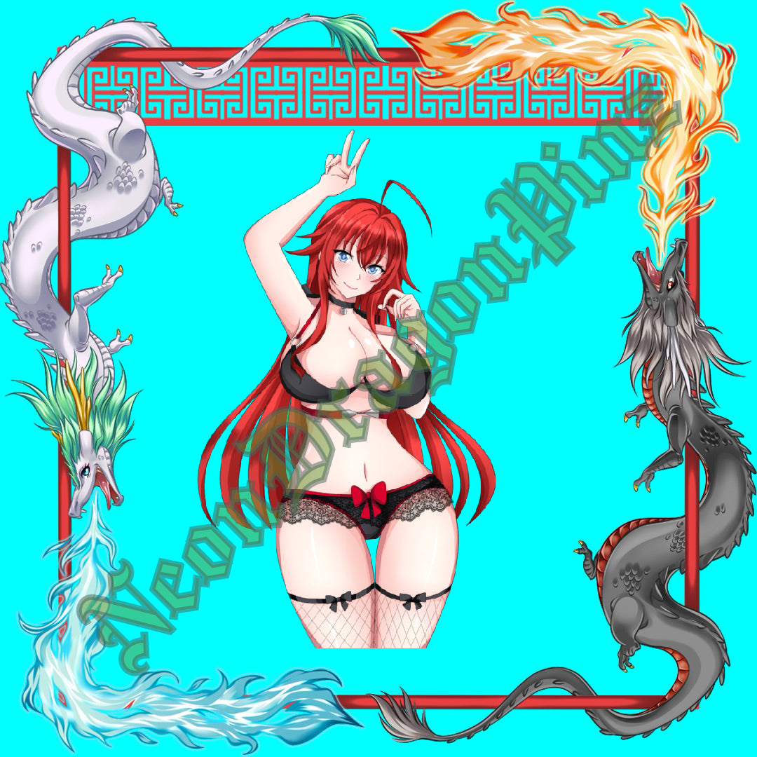 Sexy Lingerie Red head devil heart holo sticker