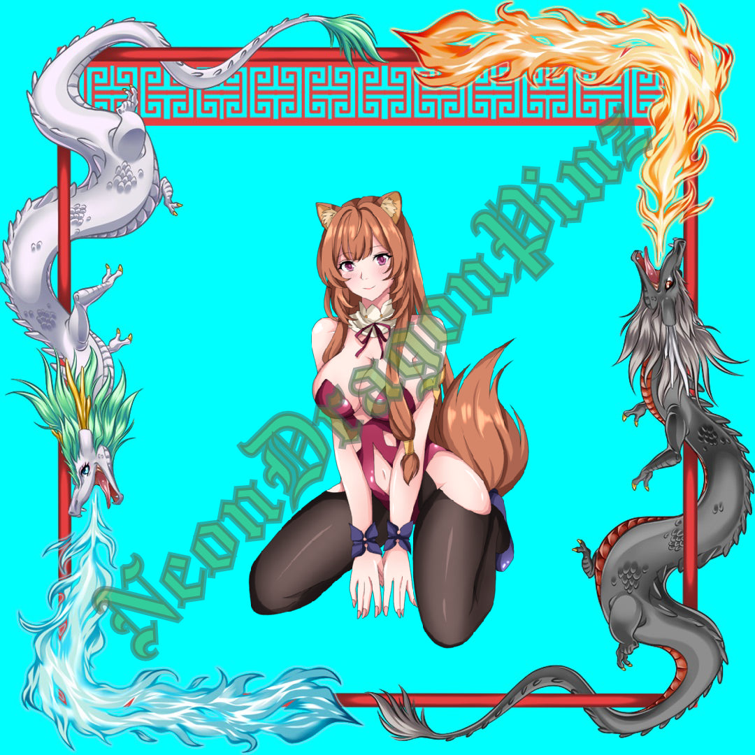 Seductive Tanuki girl heart holo Sticker