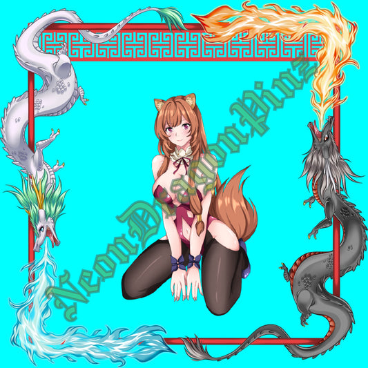 Seductive Tanuki girl heart holo Sticker
